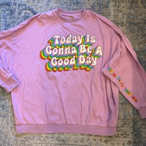 Show Me Your Mumu Good Day Sweatshirt in Lilac Size L